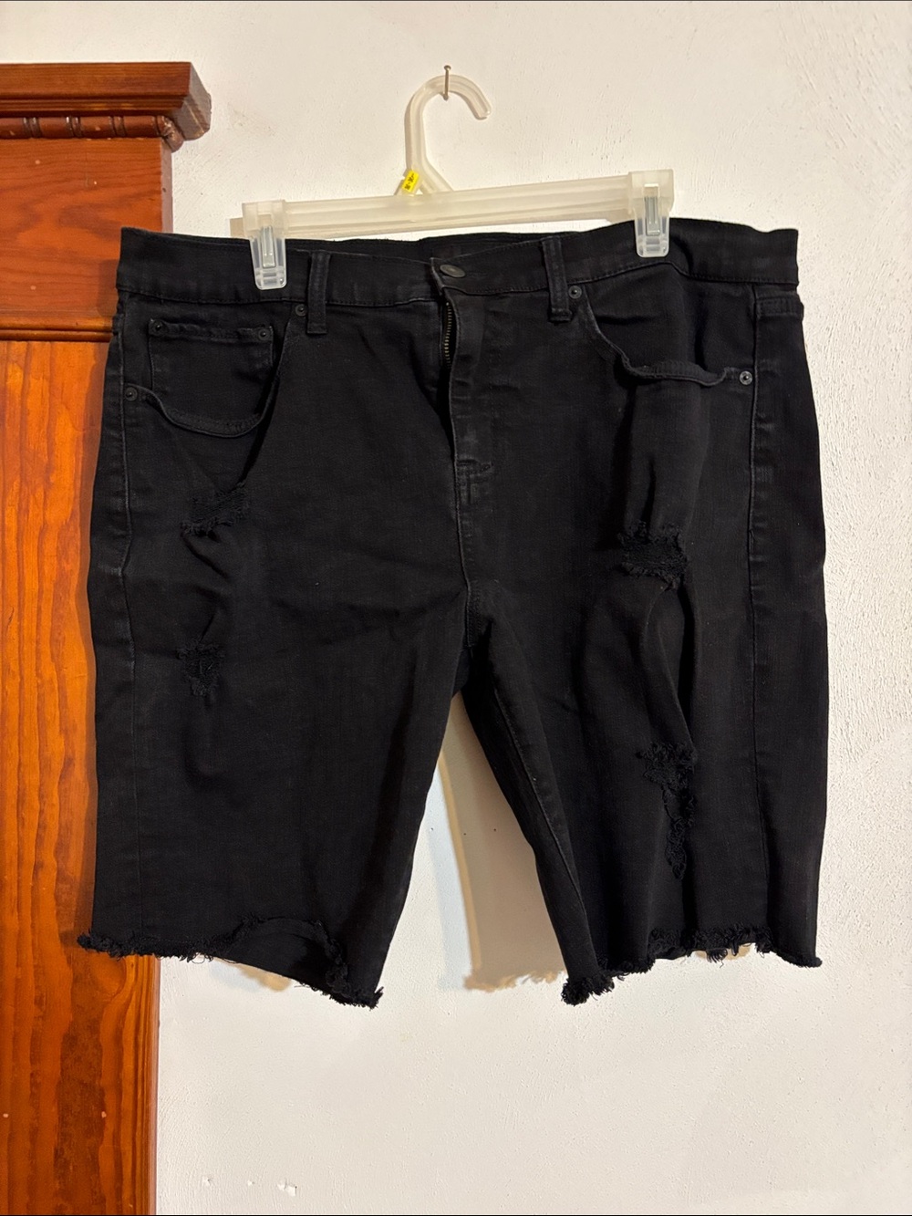 RSQ Black Distressed Denim Shorts
